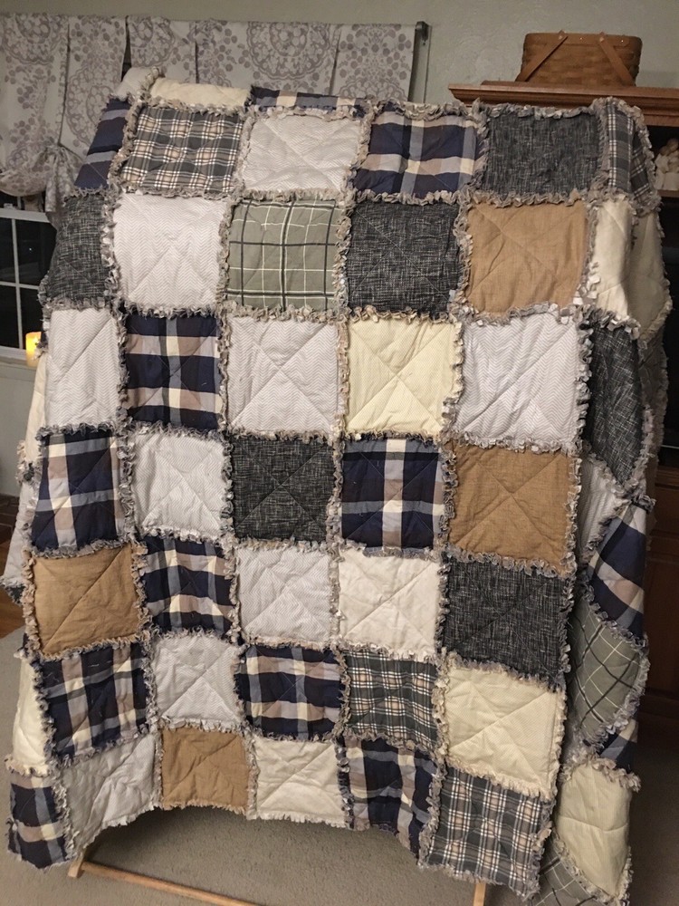 New Full Size Rag Quilt, Handmade Custom Made