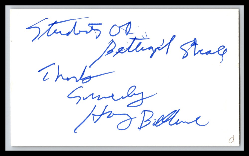 Harry Bellaver - Actor - 3x5 Card - Signed / Autograph (d)