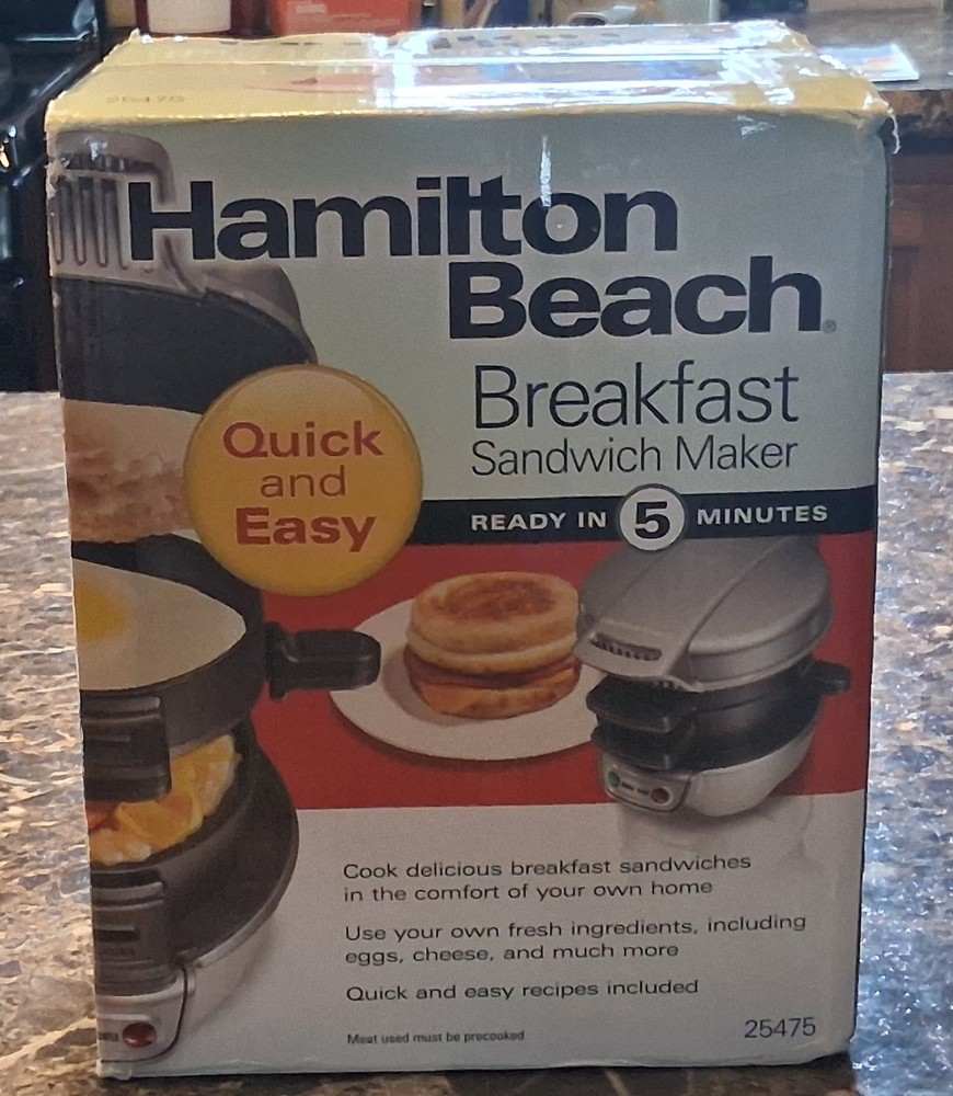 NEW SEALED Hamilton Beach Breakfast Sandwich Maker 25475A