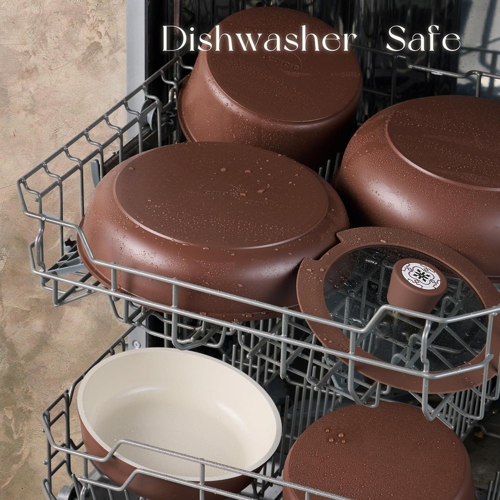 Versatile 19-Piece Ceramic Cooking Set: Detachable Handles for Compact Storage
