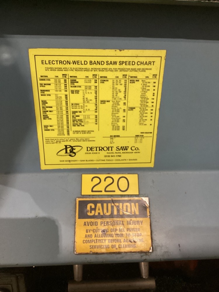 NATIONAL MACHINE TOOL 220 BANDSAWS USED