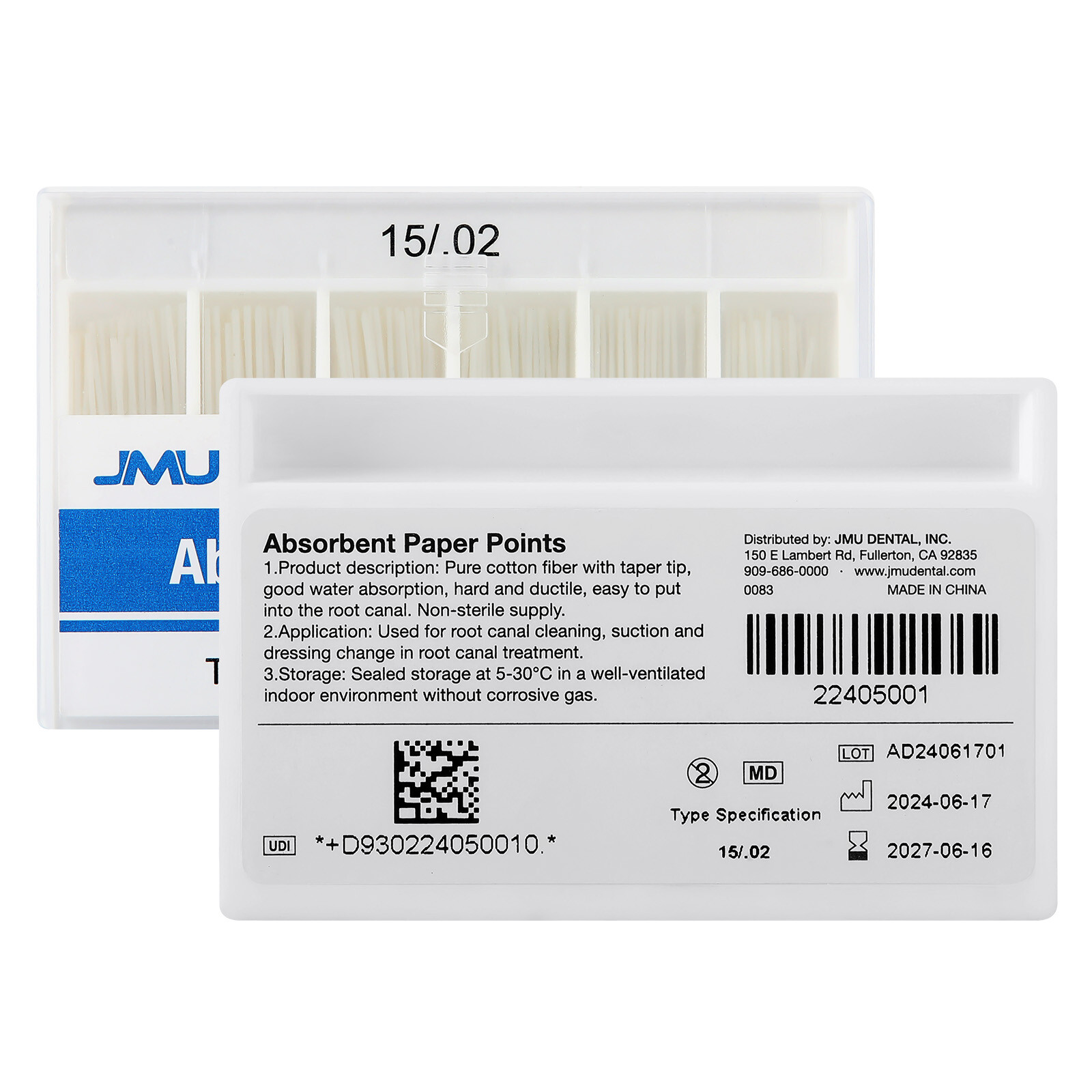 JMU Dental Absorbent Paper Points .02/.04/.06 Taper #F1-F3 Assorted