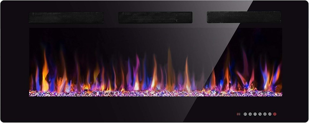 36" Electric Fireplace with Timer/Multicolor Flames/Touch Screen/Remote Control