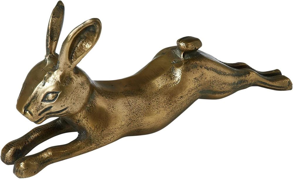 Decorative Embossed Aluminum Rabbit, Antique Brass
