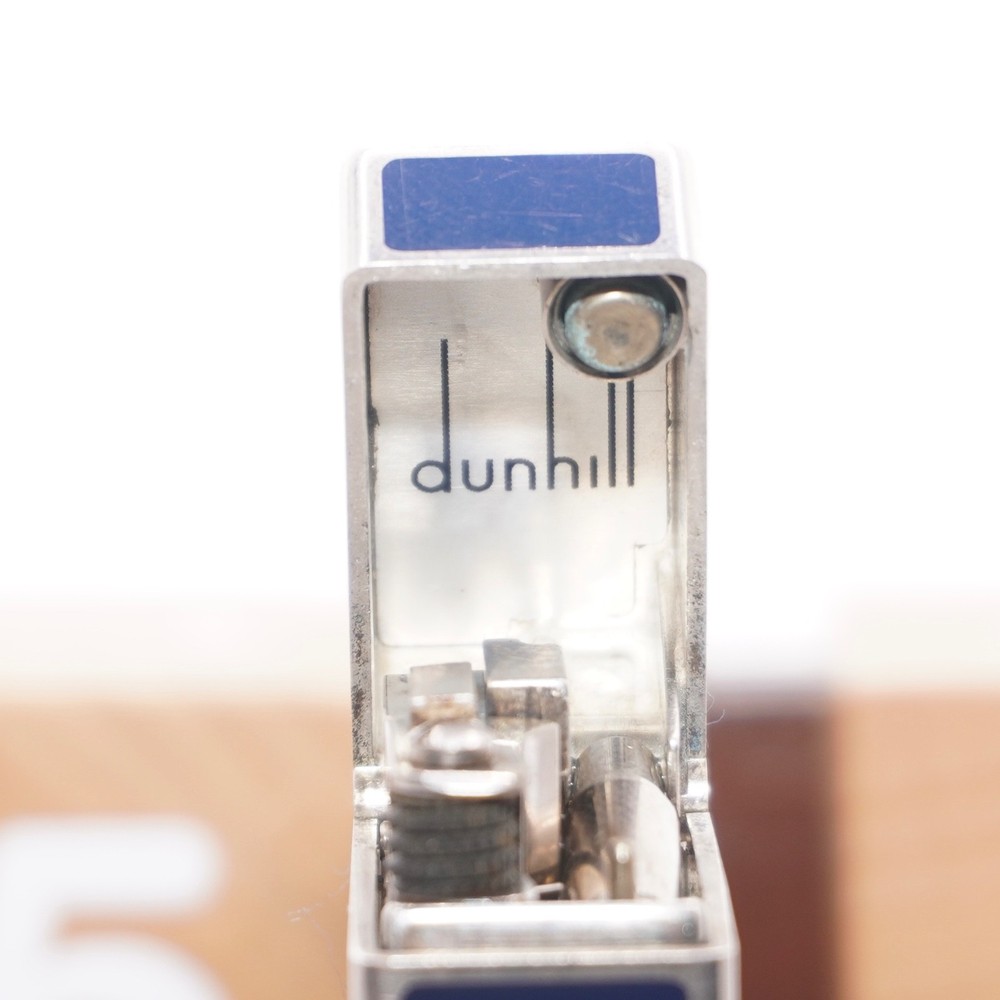 Dunhill Mini Lighter Silver & Blue Lacquer_Ultrasonically Cleaned_Working