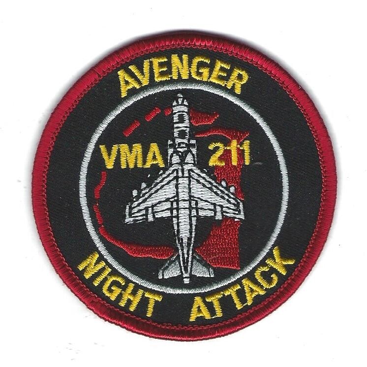 90's-2000's  VMA-211 AVENGERS AV-8 'NIGHT ATTACK' bullet  patch