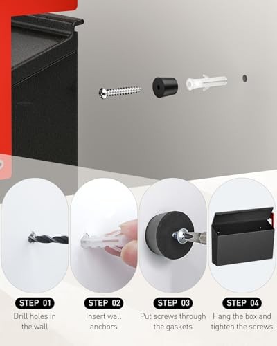 Mailboxes for Outside, Wall Mount Mailbox with Flag and Mailbox Number