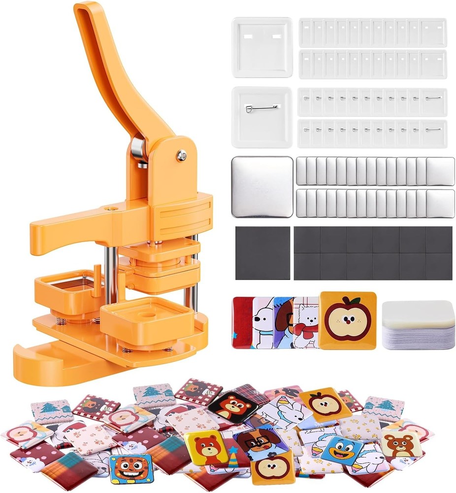 Button Maker Machine 50mm 1.97 inch Fridge Magnet Button Maker Kit with 50pcs