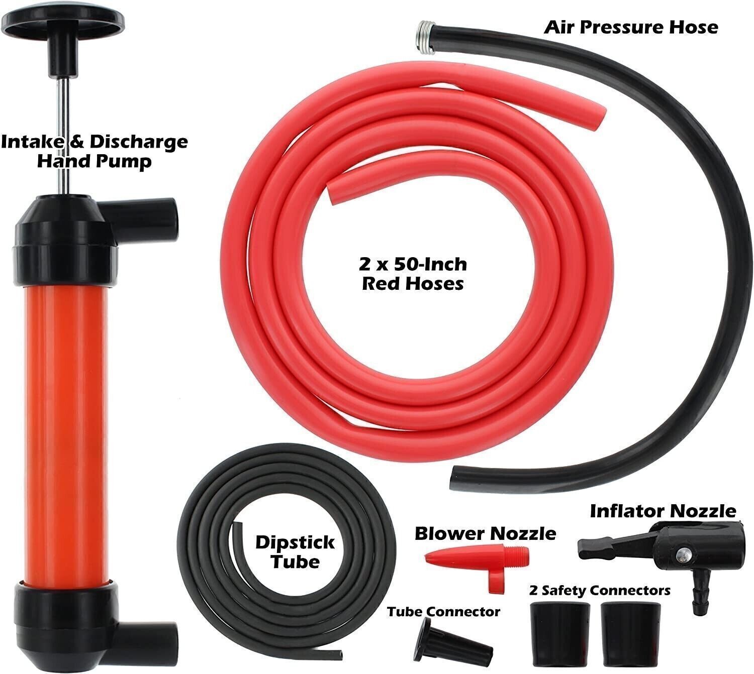 Multi-Use Liquid Transfer Siphon Hand Pump US For Fuel Diesel Oil Kerosene Water