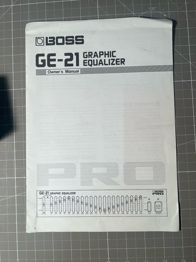 BOSS PRO GE-21 Graphic Equalizer Half Rack