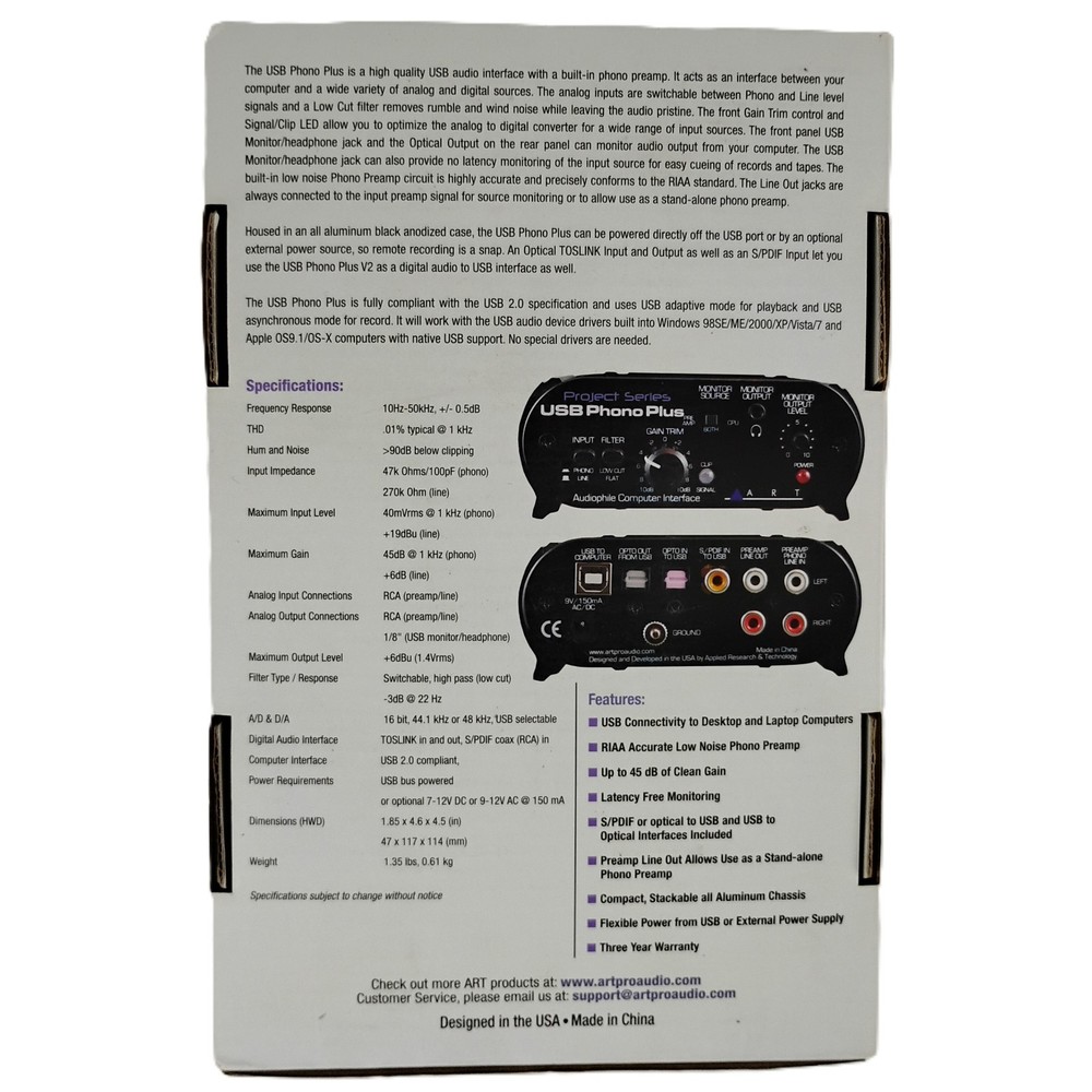 USB Phono Plus Audiophile Computer Interface