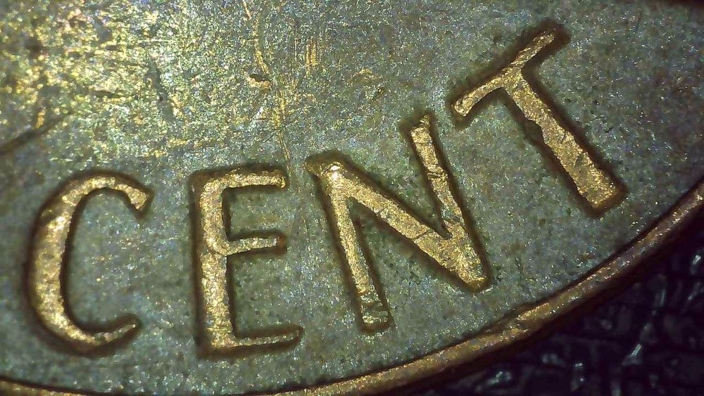 1969 D Lincoln Penny error floating roof, missing FG