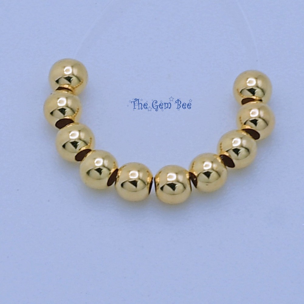 2.5mm 18k Solid Gold Smooth Round Bead Spacer (10)