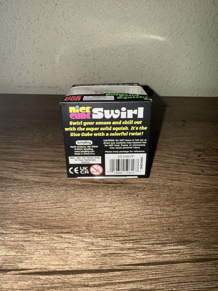 Nee Doh Cube Swirl Super Solid Multicolor Squish Toy 2024