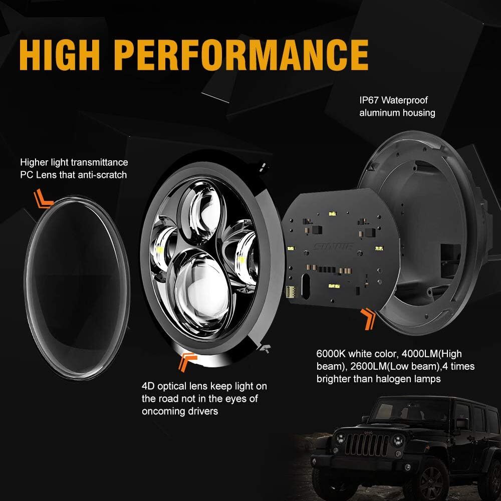 7" inch LED Headlight Hi Lo + Bracket Mounting Ring For Harley Street Glide FLHX