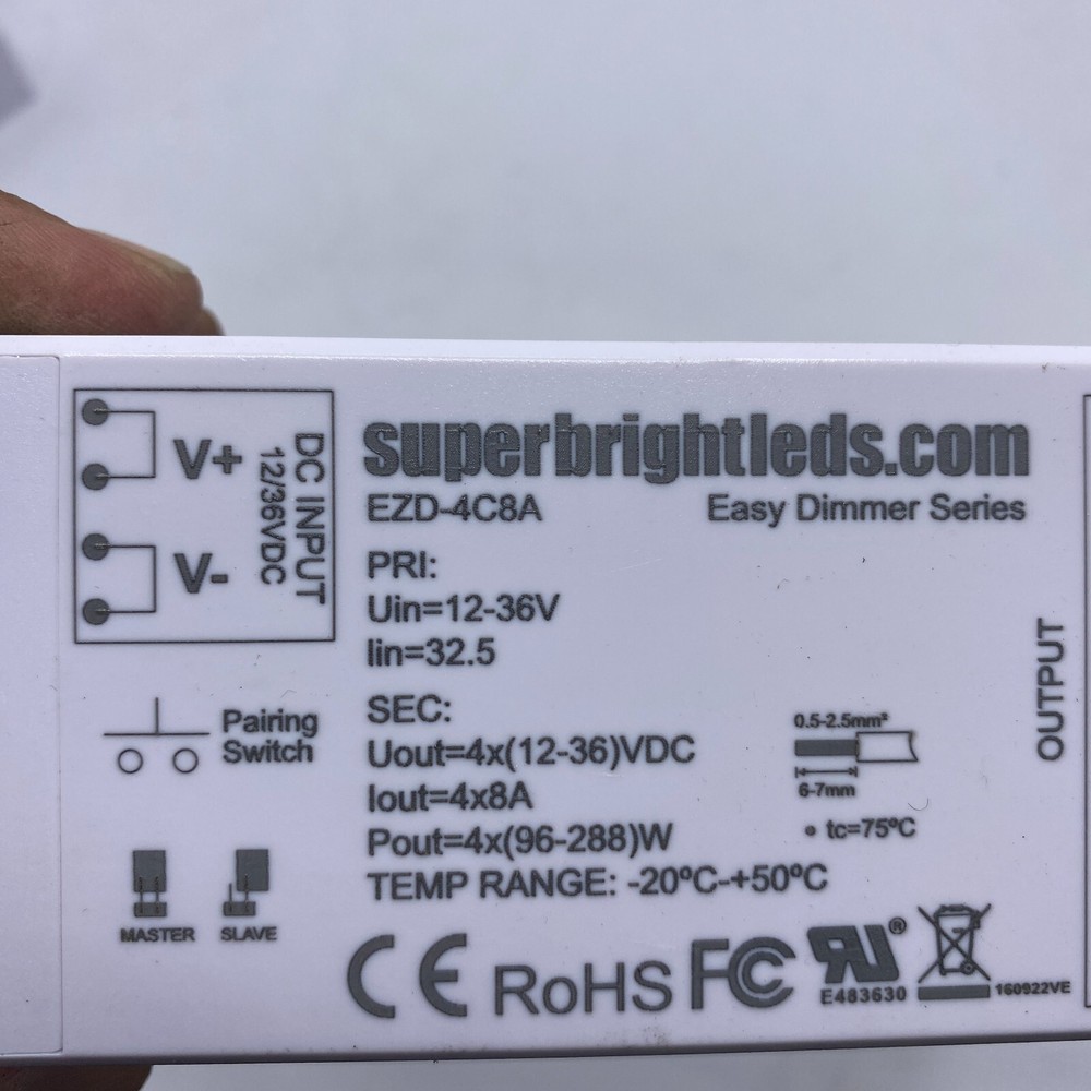 Superbrightleds EZD-4C8A Constant Volt.Led Controller-Signal Amplifier 12-36V ⭐