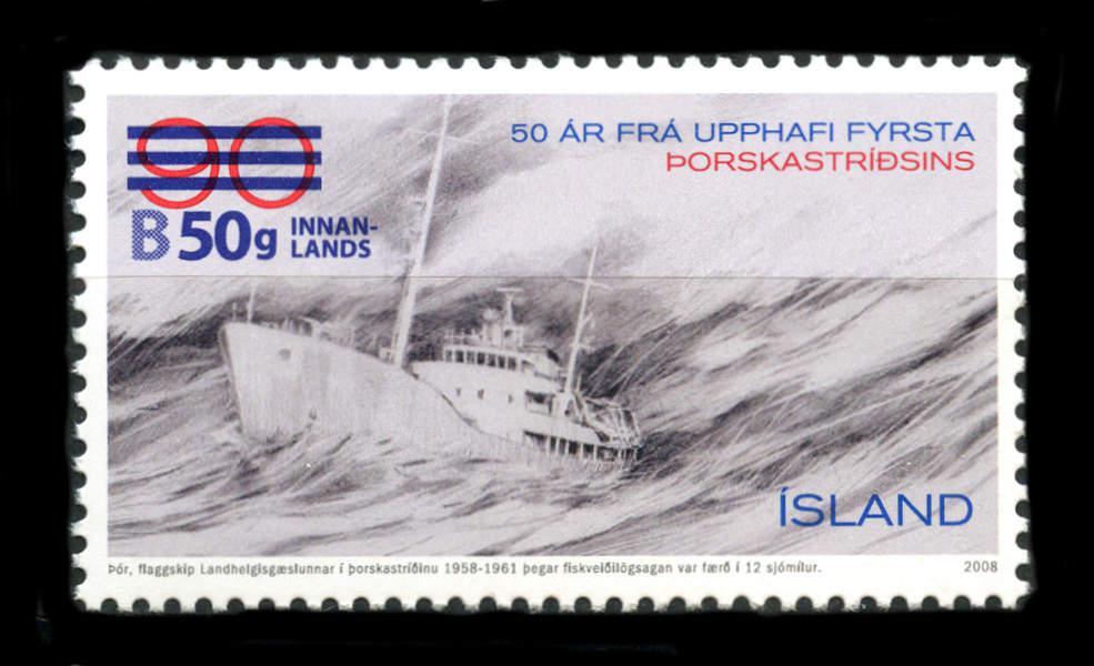 Iceland: 2012 First Cod War Overprint (1278) MNH