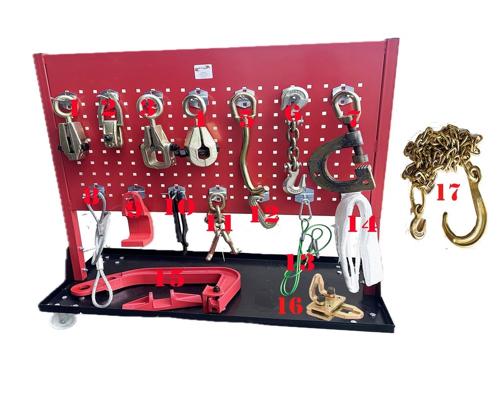 17pcs Deluxe Auto Body Frame Repair Pulling Clamp & Chassis Dent Puller Hook Set