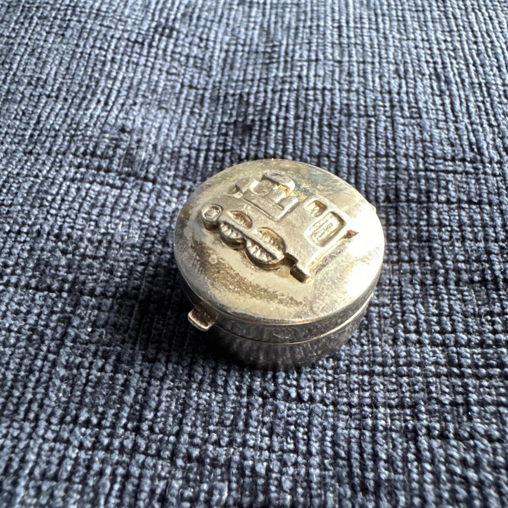 sterling silver train pill box
