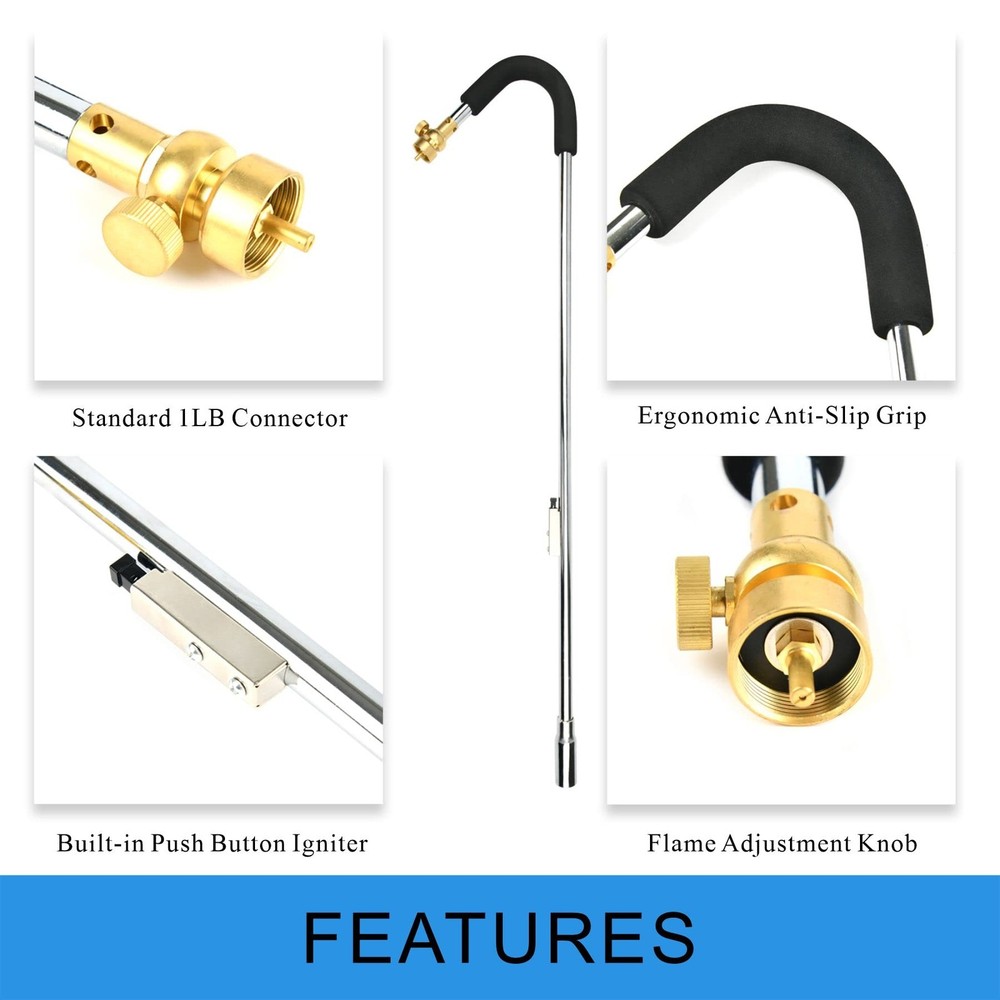 CAMPFIRE Propane Torch Weed Burner Propane Weed Torch with Turbo Trigger Push...