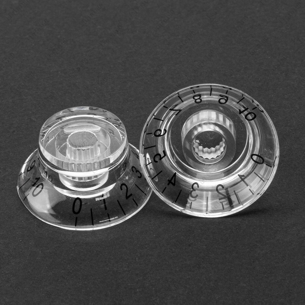 4 Pcs LP 50s Style Control Knobs Clear Speed Top Hat Bell Knobs For SG Les Paul