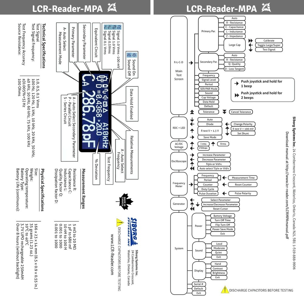 LCR-Reader-MPA Multi Purpose Multimeter LCR meter ESR meter LED Test