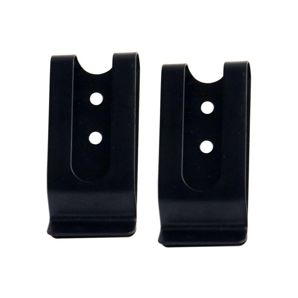 Practical Belt Clip Hook Securing Clip 2pcs Black Coated Finish Flat Base