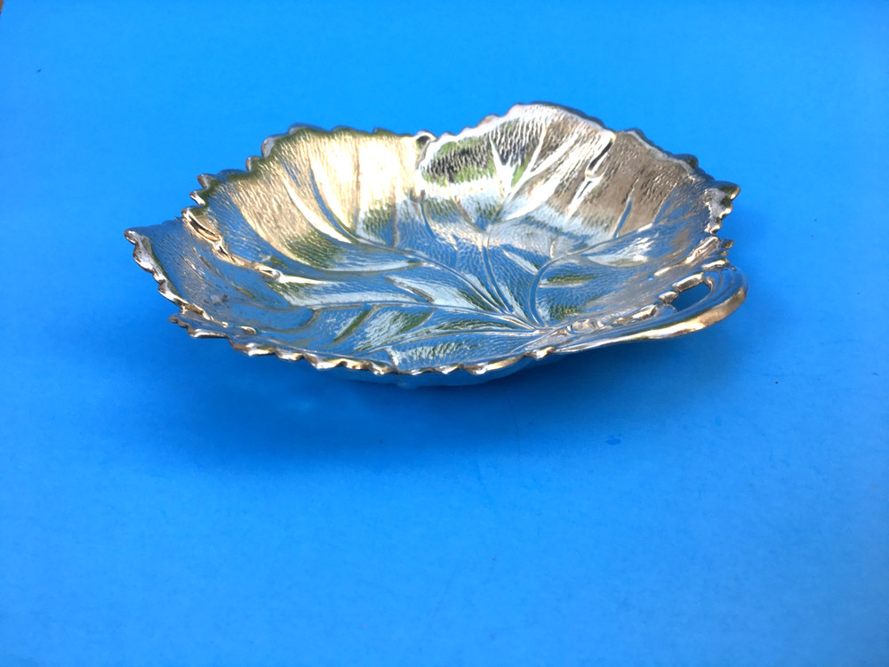 Leaf-Shape Nut Candy Dish By Wilcox International Silver