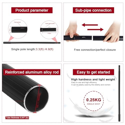 Water Fed Pole Kit, Rotatable Solar Panel Cleaning Brush & Squeegee, Small 35ft