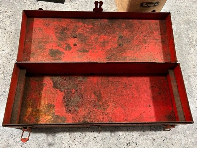 Vintage Snap On Tool Box 18"×7" Socket Flat Red Locking snapon