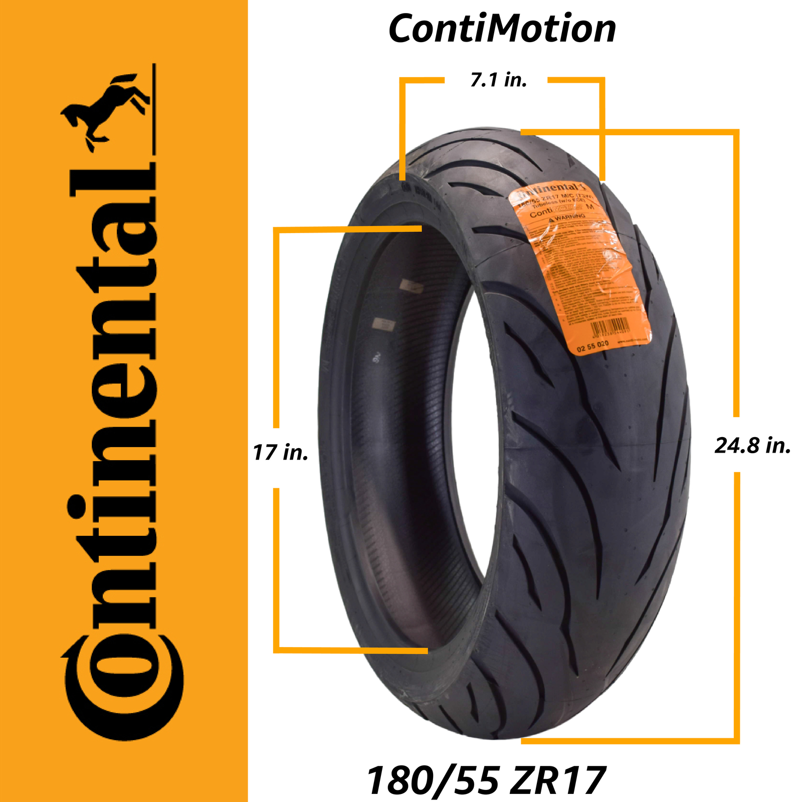 Continental ContiMotion 120/70ZR-17 Front &180/55ZR-17 Motorcycle Tires (2 Pack)