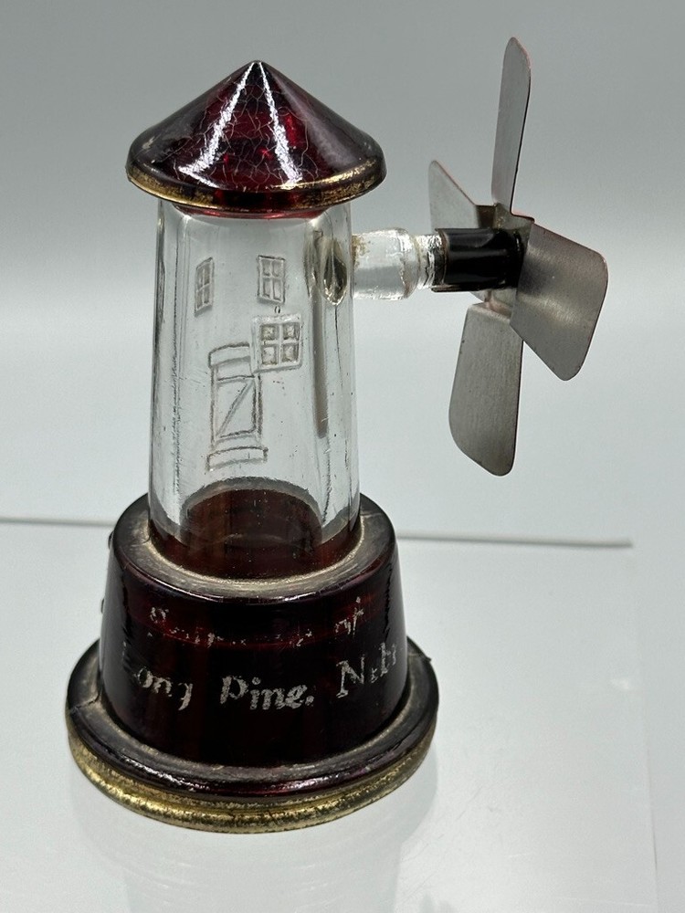 Antique WINDMILL Five Windows LONG PINE Nebraska GLASS CANDY CONTAINER E&A 844