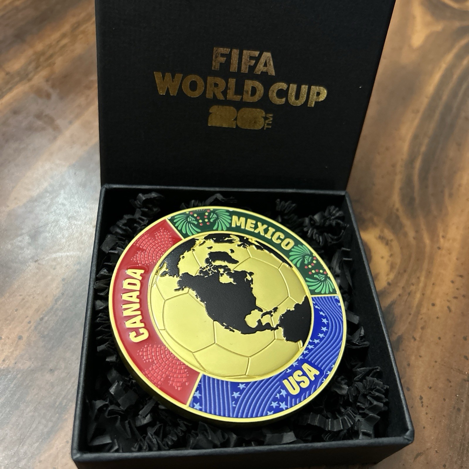 Gold FIFA 2026 World Cup Coin Washington D.C Final Draw USA MEXICO CANADA