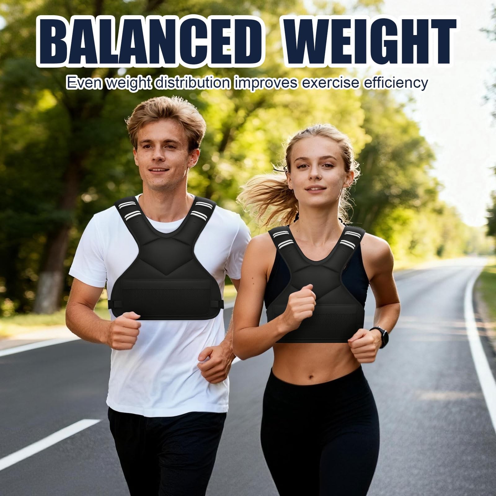 Adjustable Weighted Vest for Women Men, 4-10lb Vest with 6 Ironsand Weights, ...