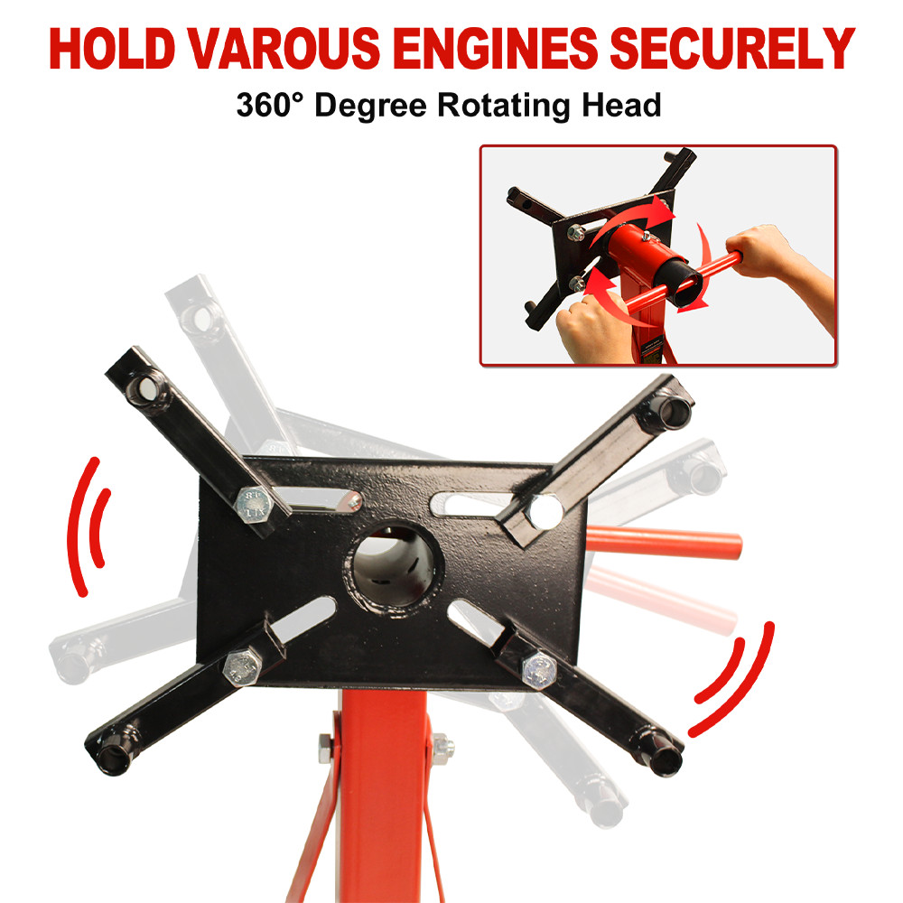 2000 LBS Folding Engine StandVehicle Engine BlockStand 360Degree Head