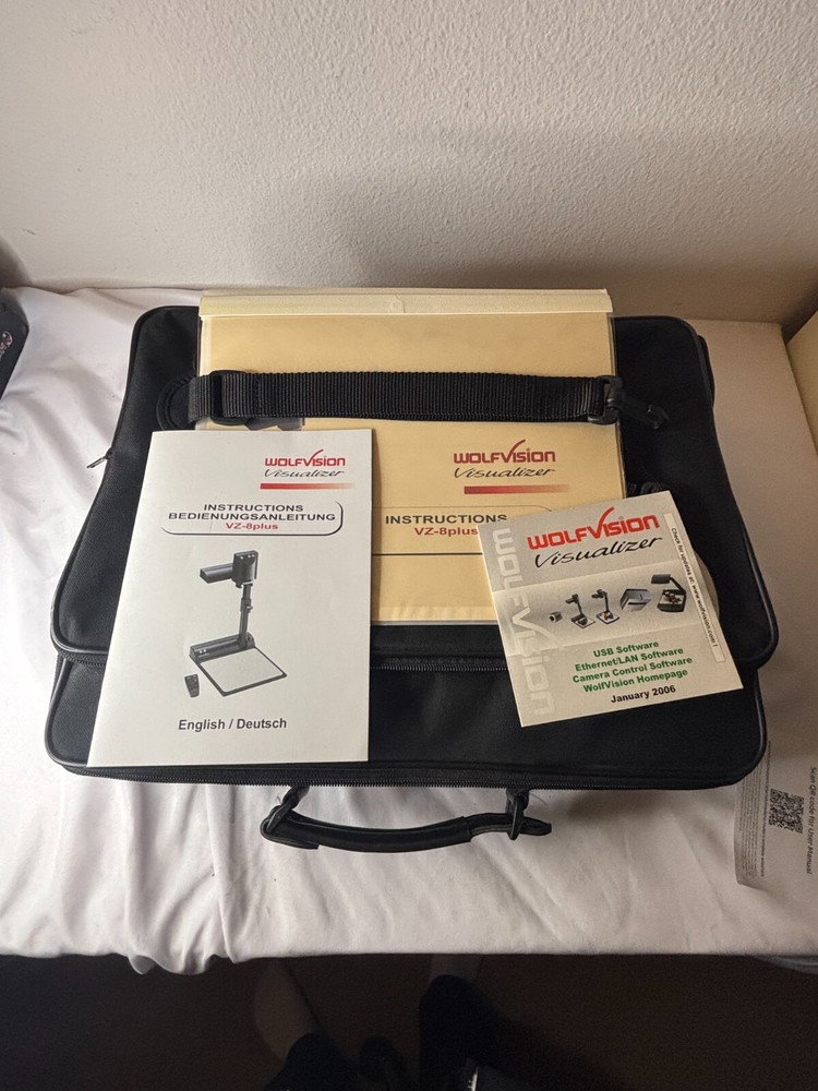 Wolfvision VZ-8Plus Document Folding Visualizer Overhead Projector w/ Adapter &