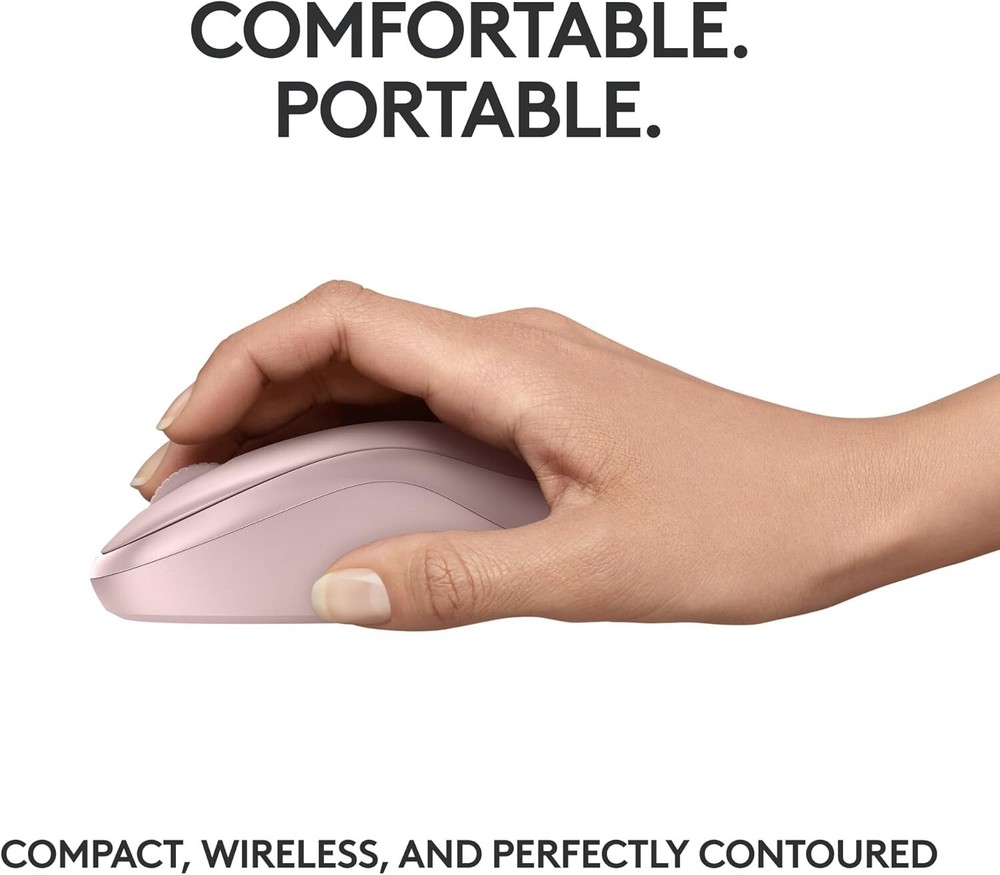 Logitech M240 Silent Bluetooth Mouse Wireless Compact Portable Graphite Rose