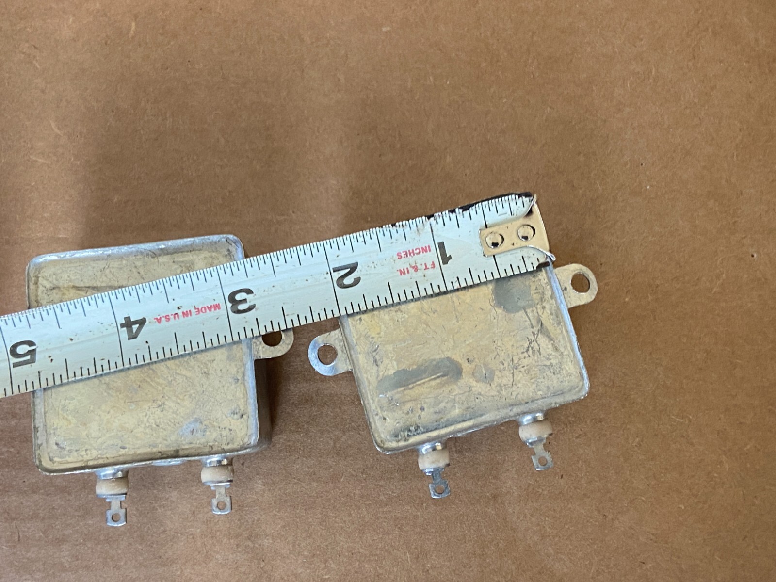 NOS PAIR Aerovox 4 uf 600v Bathtub Oil Capacitors TEST GOOD Vintage 1960s (Qty)