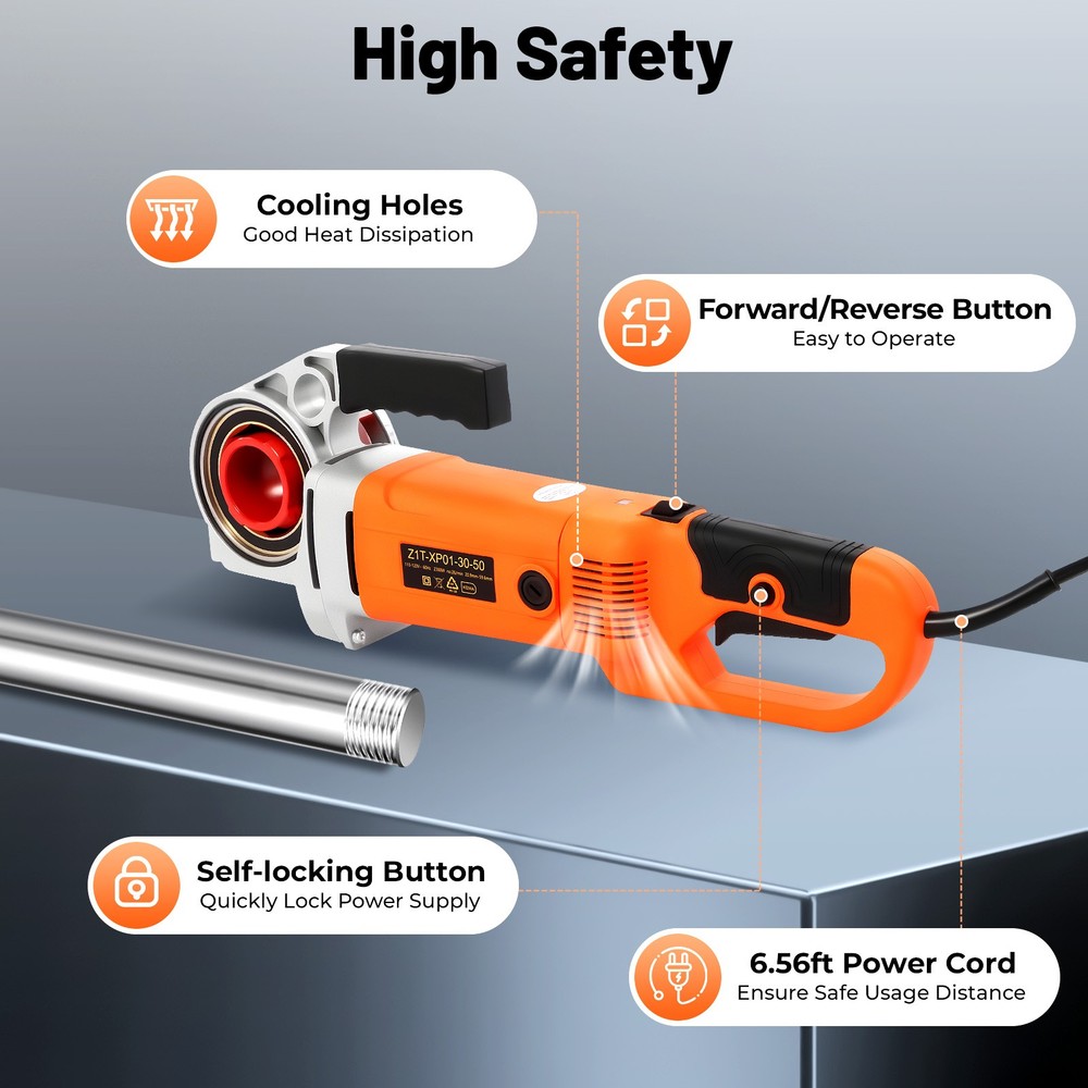 1/2" - 2 Inch Handheld Electric Pipe Threader Threading Machine W/6 Pipe Cutter