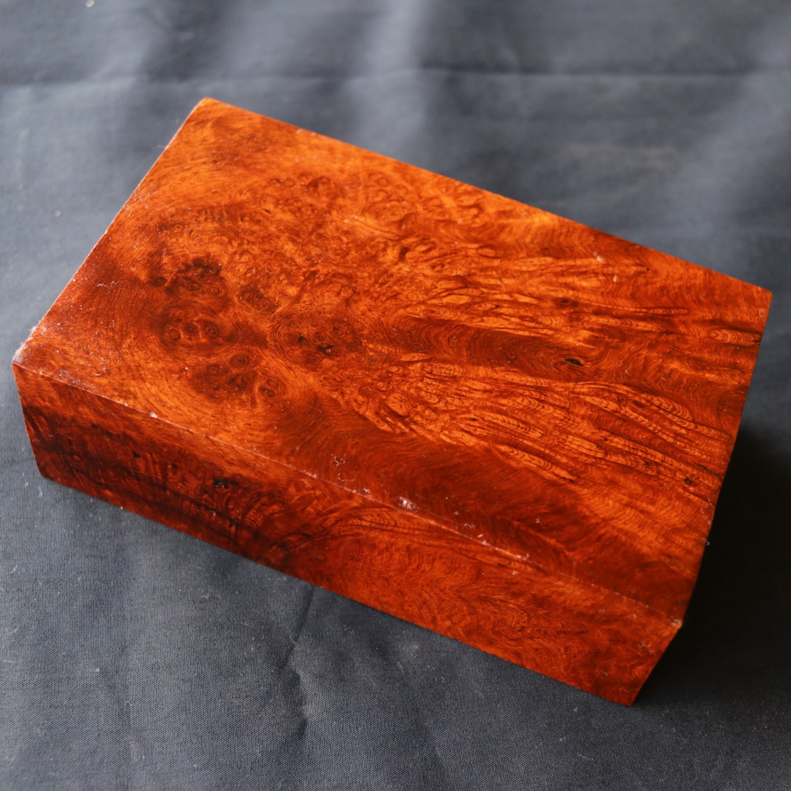 Amboyna Burl Exotic Wood Blank 90 × 148 × 40mm Knife Handle Turning Craft #676