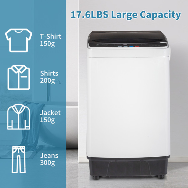 Fully Automatic Top-Opening Portable Mini Washing Machine, Black