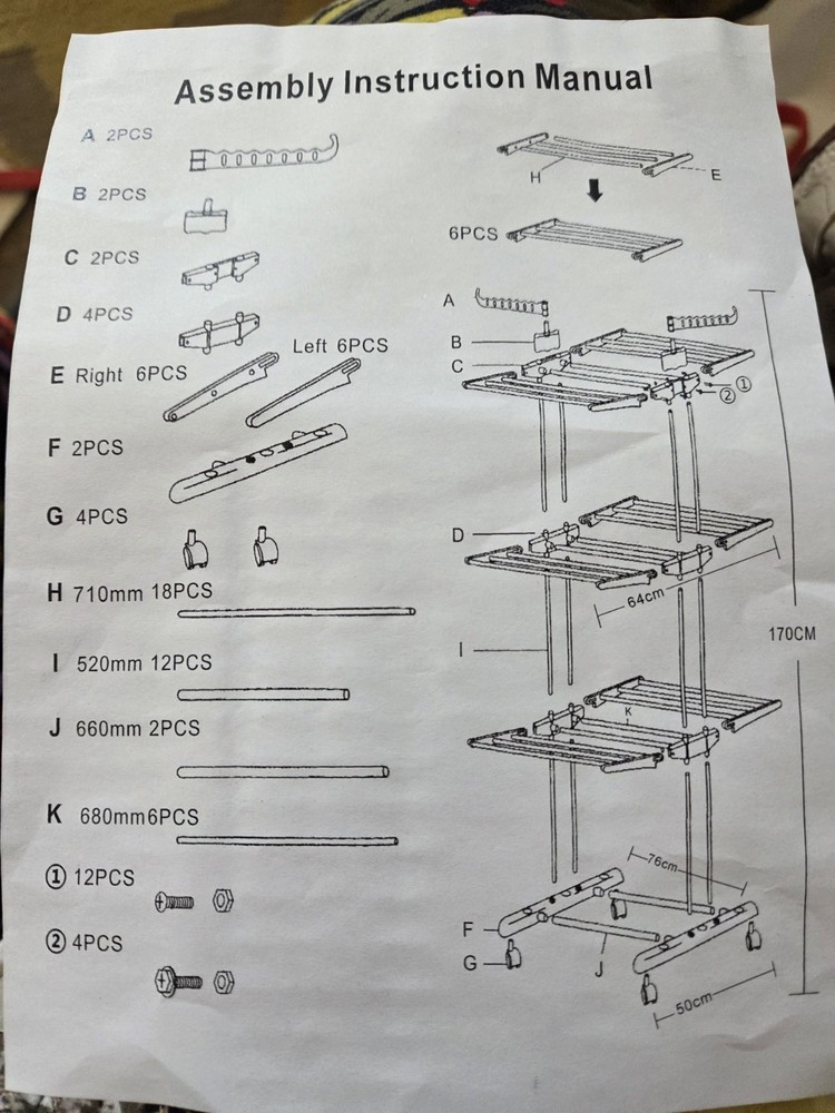 Foldable Portable Laundry Drying Rack Extra Large 70x29x25