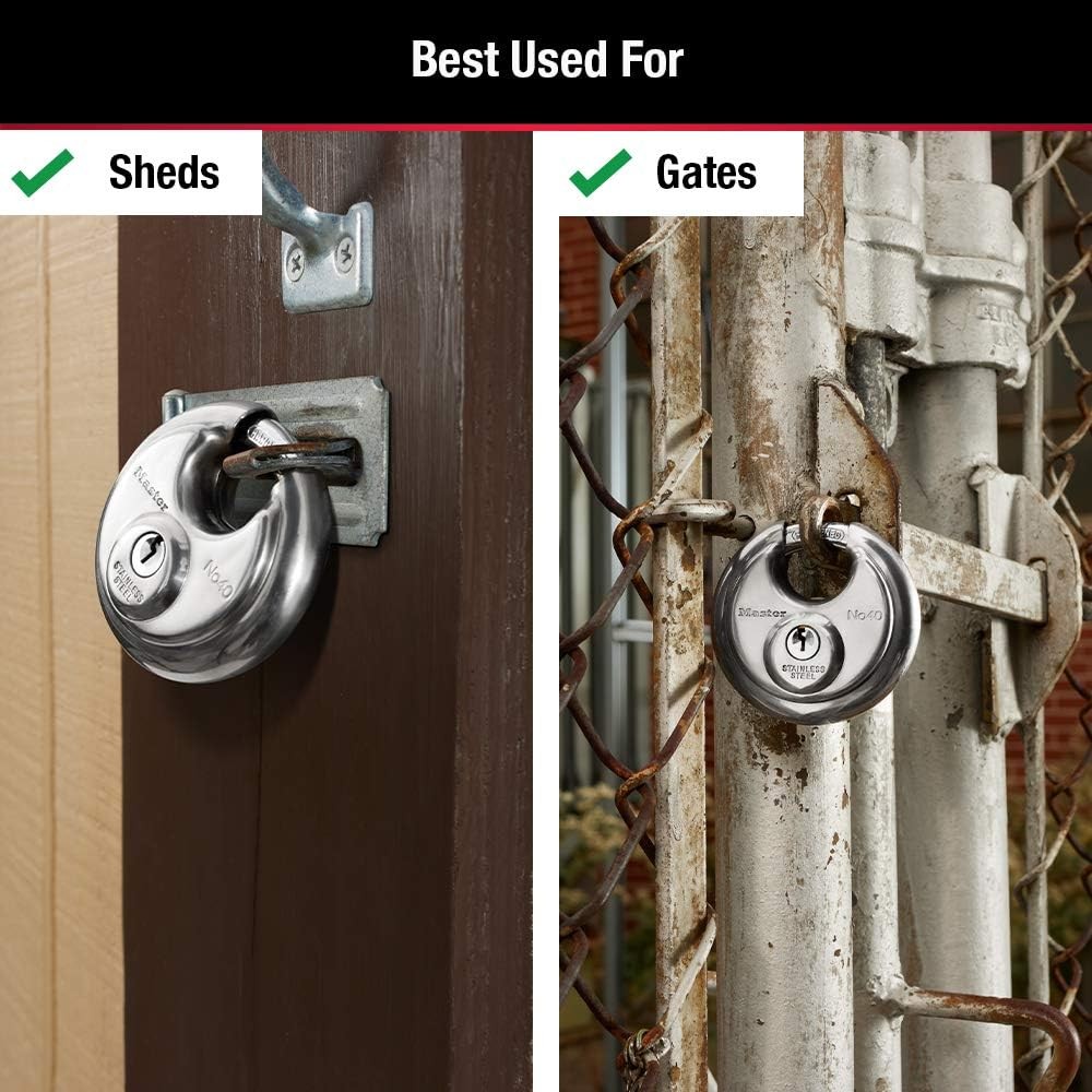 Master Lock 40D Stainless Steel Discus Padlock with Key