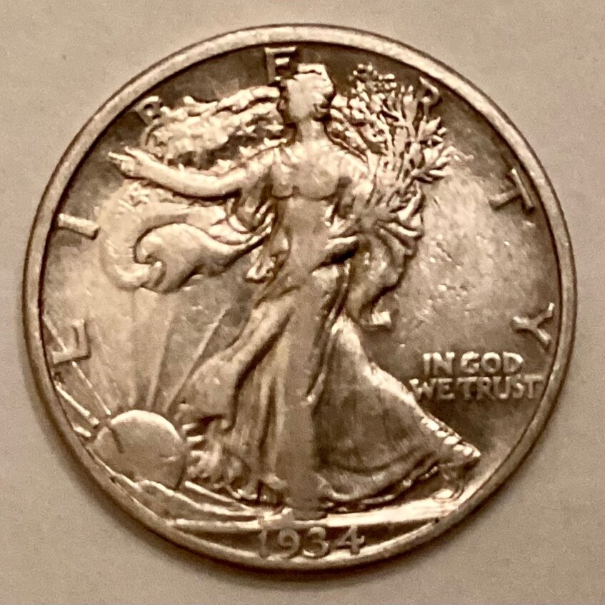 1934 S Walking Liberty Half Dollar cd -