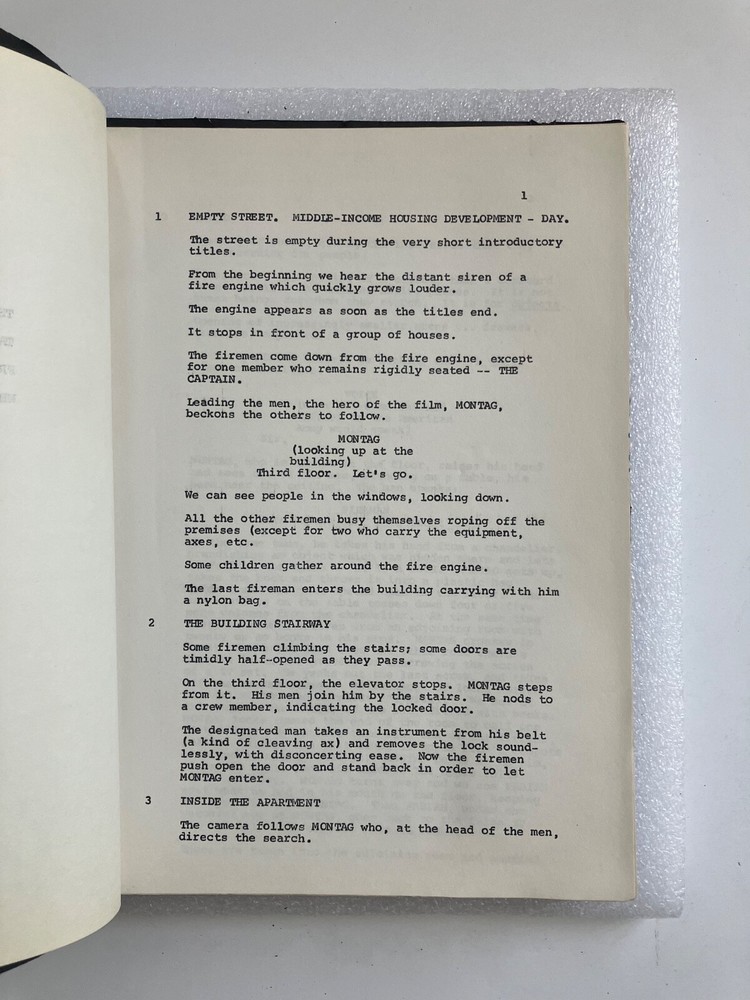 'FAHRENHEIT 451' SCRIPT (1966) TRUFFAUT ORIGINAL AUTHENTIC 'PHOENIX' DRAFT
