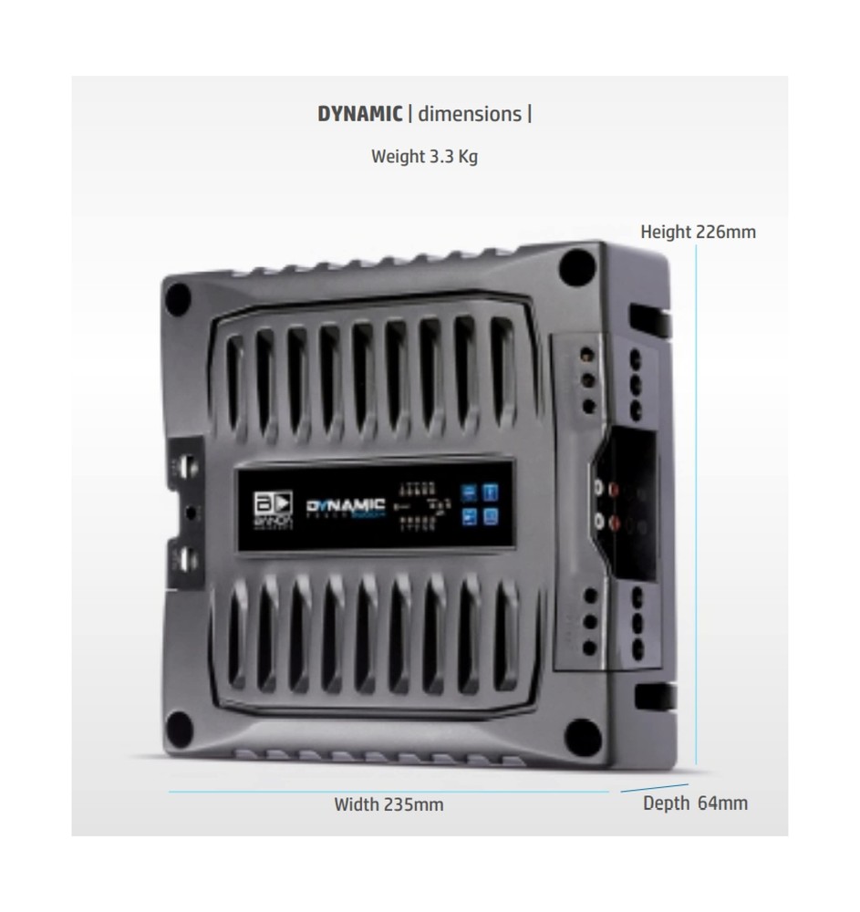 Dynamic Power 2000.4 @ 2 ohms Audio Amplifier Internal Link Processor Digital...