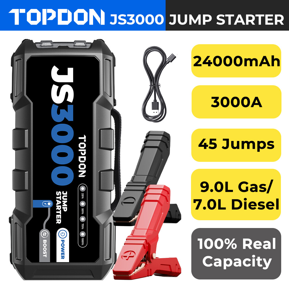 TOPDON JS3000 3000A Jump Starter For Cars And Battery Charger Booster Power Bank