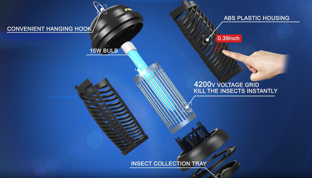 Bug Zapper, Mosquito Zapper Fly Trap Mosquito Killer Lamp Electronic Bug Zapper