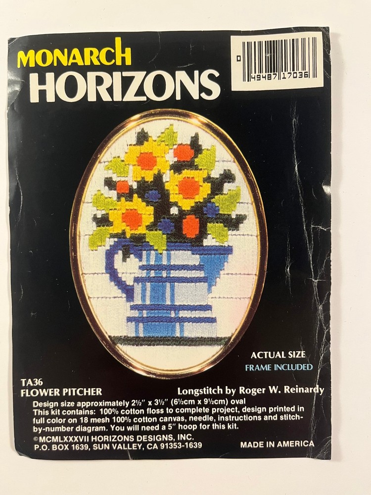 Monarch Horizons Longstitch Kit #TA36 "Flower Pitcher" - Started