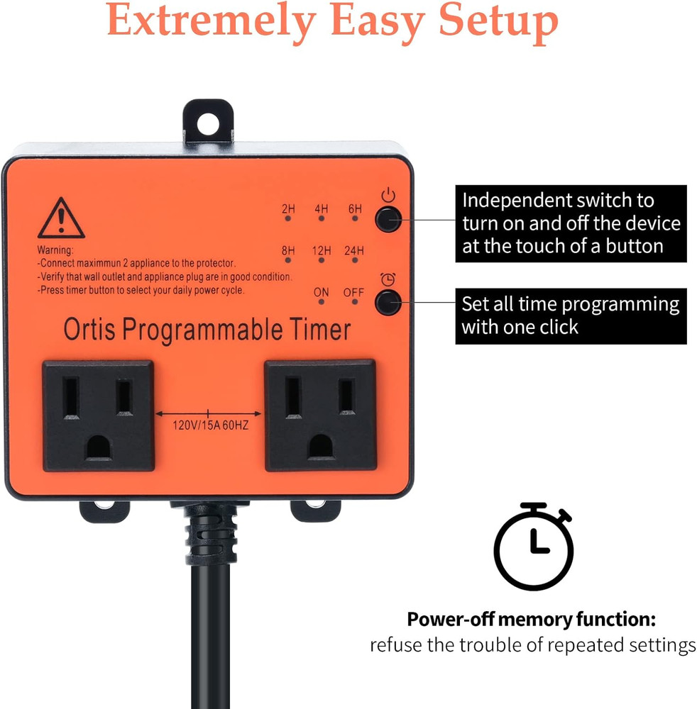 Above Ground Pool Timer, Ortis Smart Pool Timer with One-Button Operation, for S